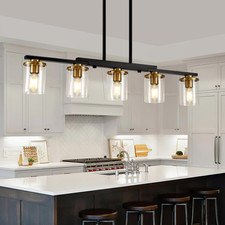 5-Light Kitchen Island Lighting,Dining Room Lights Modern Farmhouse Chandelier