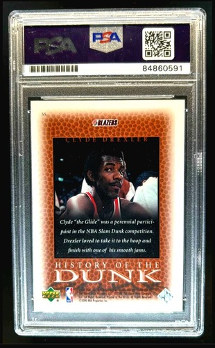 Clyde Drexler - PSA Auto DNA ☆Pop 1/1☆1 Of A KIND☆◇Authentic 2000 Upper Deck #55 - Picture 2 of 4