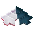  3pcs Holiday Christmas Tree Snack Plates: Divided Fruit and Candy Tray -