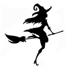 Really Great Stencils, Flying Witch 3 Stencil, 4x4", Halloween, Broomstick, Fun