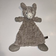 Demdaco Luna Llama Lovey Rattle Plush Gray Minky Soft Baby Security Blanket