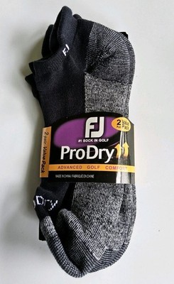 FootJoy Men's ProDry Advanced Golf Comfort Socks Cushioned 2 Pairs Navy Sz 7-12