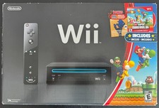Nintendo Wii Console Super Mario Bros Edition Black Complete In Box