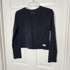 North Face Black Long Sleeve Girls top with logo Girls 10