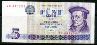 Originalgeldschein DDR letzte Serie 5 Mark Rosenberg 361b Bedarfserhaltung