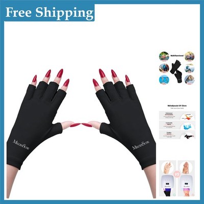 UV Protection Gloves - Fingerless, Lightweight with 99% UV Block for Manicures