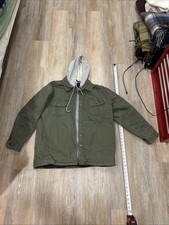 Dickies Mens Hooded Canvas Work Jacket Olive Green Utility Coat XL RN123187