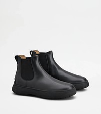 Tods Mens Black Leather W.G. Classic Chelsea ...