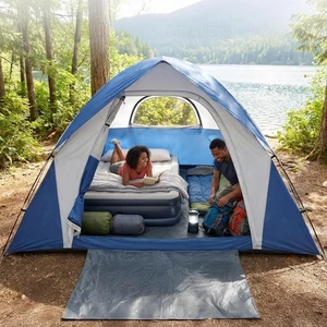 XL 4 6 Person Camping Tent Dome Waterproof Double Layer Rain Fly Backpacking