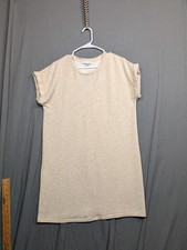 Calvin Klein T Shirt Dress Womens Beige Fleece Short Sleeve Comfort Small