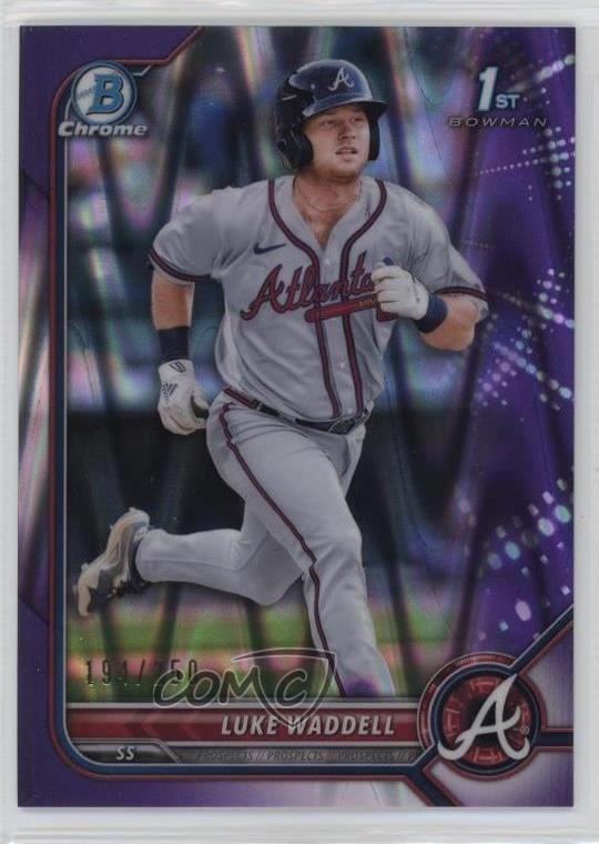 2022 Bowman Chrome Prospects Purple RayWave Refractor /250 Luke Waddell #BCP-48