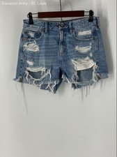 American Eagle Outfitters Womens Blue Denim 5-Pocket Design Cut-Off Shorts Sz 4