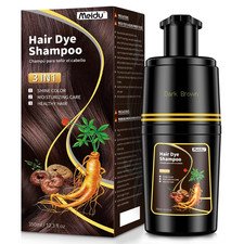 Dark Brown Hair Dye Shampoo 3 in 1, Natural Hair Color Shampoo for Gray Hair, Sh