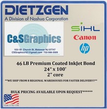 46LB COATED BOND 24"x100' INKJET HEAVY WEIGHT PAPER 1 ROLL
