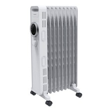 Oil Filled Radiator Electric 2000W 3 Heat Settings White Adjustable Thermostat