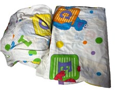 Vintage 80s Sesame Street Flat Sheet Twin Bedding Big Bird Numbers Bert Ernie