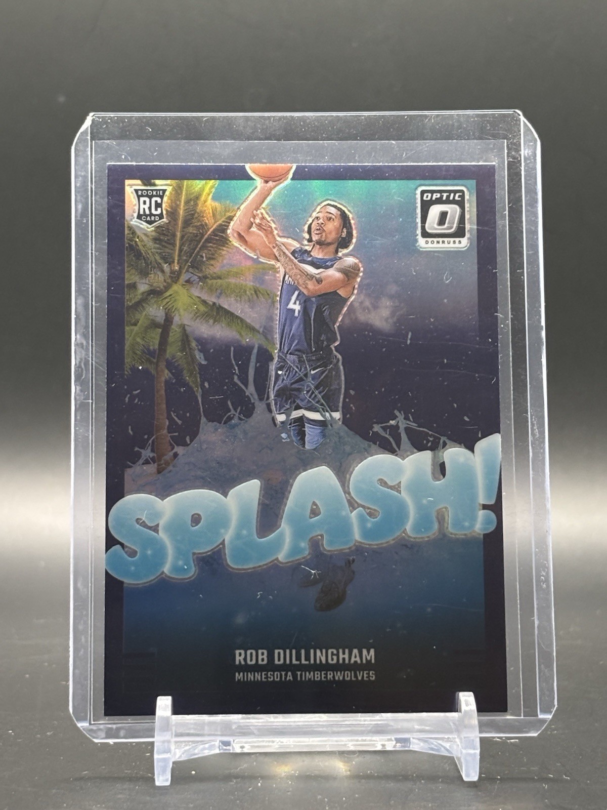 2024 Panini Donruss Optic Splash! Purple Rookie Rob Dillingham #8 Timberwolves