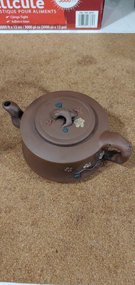 宜兴老紫砂顾锡仙梅花壶Vintage Chinese Yixing Purple Clay Zisha