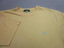 Hang Ten Shirt Mens Large VINTAGE single stitch Yellow Embroidered Footprints