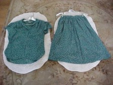 CAMPUS CASUALS OF CALIFORNIA WOMEN'S MATCHING TOP AND SKIRT SIZE 9 GREEN/BEIGE