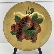 Raymond Waites 10" Strawberries Yellow Plate Designed for Toyo Trading Co