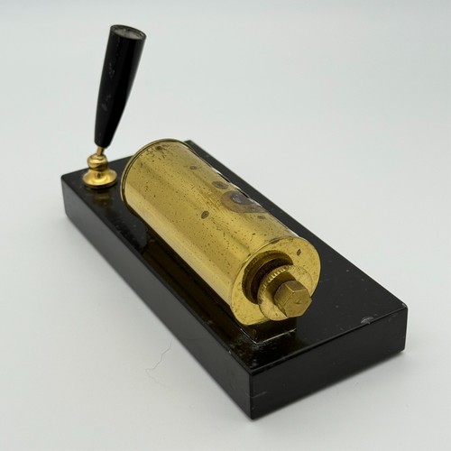 Vintage Marble & Brass Scrolling Calendar Pen Holder Ink Well Desk Implement - Picture 6 of 10