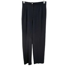 Liz Claiborne Collection Black Wool Hi-Rise Pants Sz L Trousers Slacks Pockets