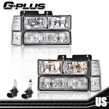 Fit For 1994-1998 GMC C10 C/K Sierra Suburban Yukon Chrome Headlights Left+Right