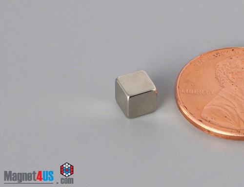 3/16"x3/16"X3/16" CUBIC N45/N52 4.8x4.8x4.8mm Rare Earth Neodymium Square Magnet - Picture 2 of 3