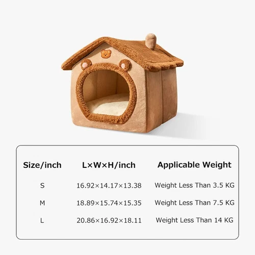 Dog house, pet dog bed, small dog winter warm plush cat bed - Picture 6 of 16