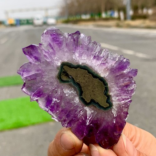 43G Natural Alta Calidad Amatista Ágata Cuarzo Racimo Rebanada Cristal Mineral - Imagen 11 de 24