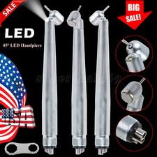 NEW Dental LED 45 degree Surgical High Speed Handpiece Push Button 4Hole