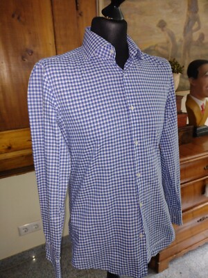 Sportliches Herrenhemd   BOSS   hellblau/weiss kariert  Gr. 40 Slim Fit
