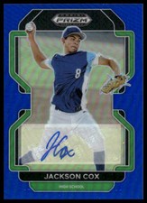 2022 Panini Prizm Draft Picks #PDP50 Jackson Cox Base Autographs Blue #/99