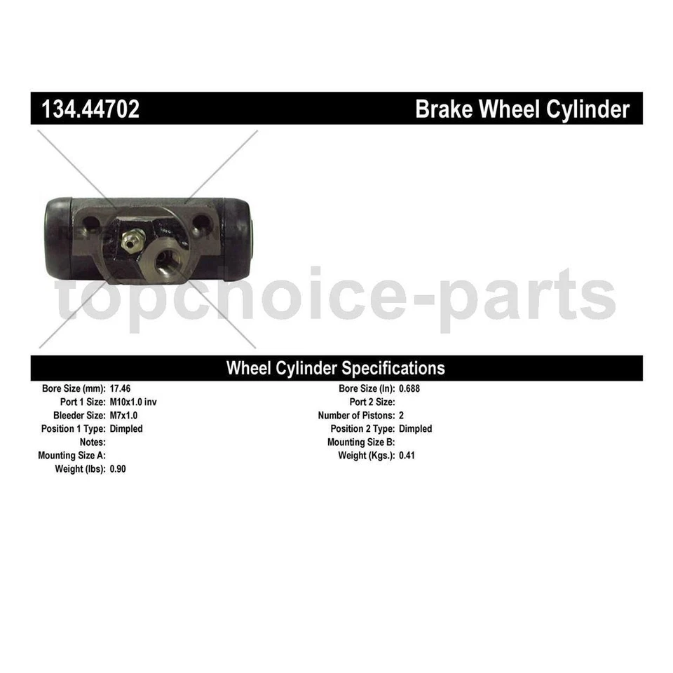 Cilindro de rueda de freno de tambor de piezas centradas traseras 2X para camioneta Toyota 1974-1983 Foto 3 de 4