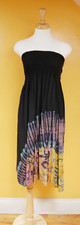 Vintage Black Rainbow Tie Dye Convertible Multi Way Dress