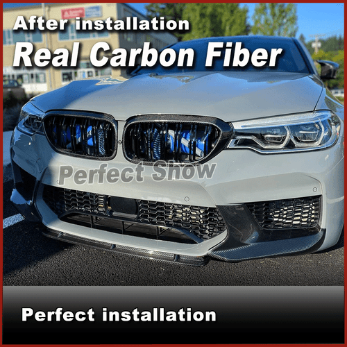 Fit for BMW F90 M5 Sedan 2018-20 Real Carbon Fiber Front Bumper Lip Chin Spoiler - Picture 4 of 13