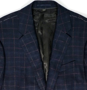 navy windowpane blazer