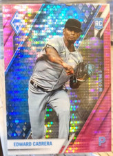 2022 Panini Chronicles Phoenix Pink Pulsar Prizm Edward Cabrera RC #6 Marlins