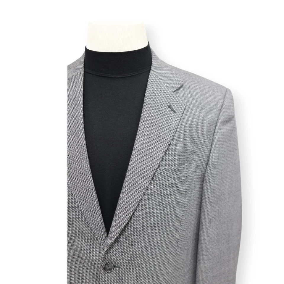 STANLEY BLACKER Hombre Gris Estampado 100% LANA Abrigo Deportivo Traje Chaqueta Blazer 42 L Foto 3 de 4