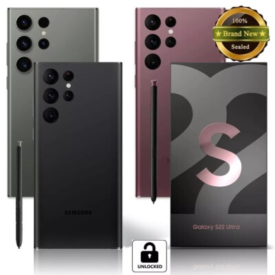 New Sealed Samsung Galaxy S22 Ultra 5G 128GB/ 256GB GSM CDMA Factory Unlocked