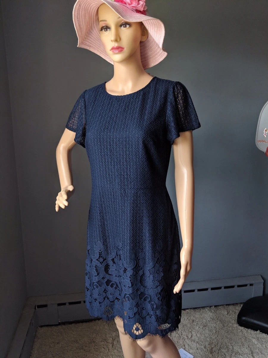 Loft navy lace clearance dress