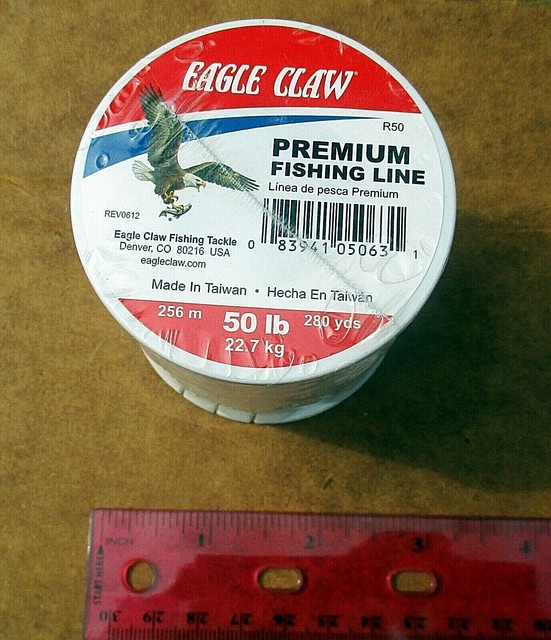 CLEAR Mono Premium Eagle Claw Fishing Line 50 Pound Test 280 yds Shark