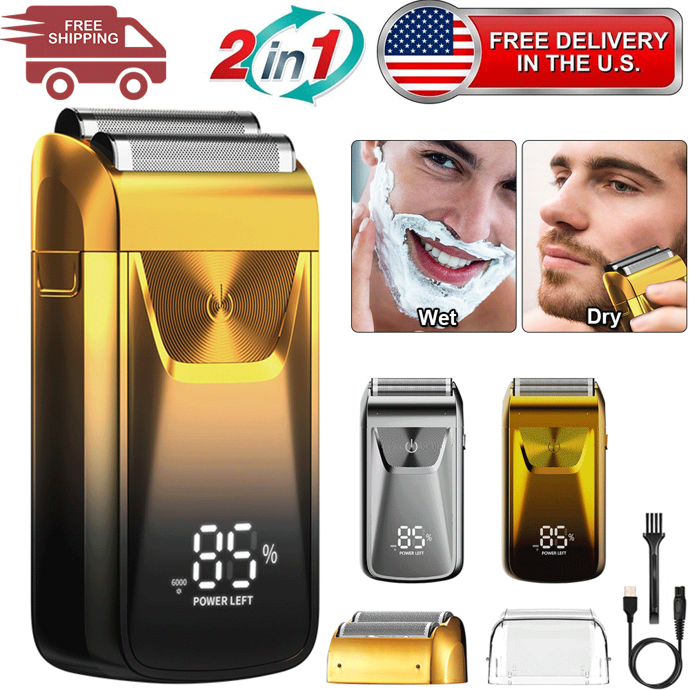 New 2-In-1 Men's Rechargeable Electric Shaver Trimmer Razor Hair Beard Shaving