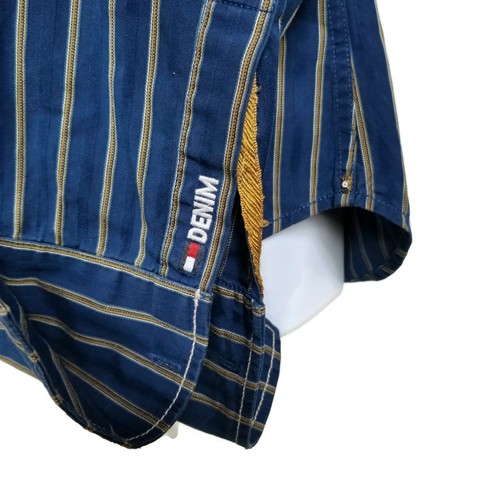 Tommy Hilfiger Denim Blue Gold Long Sleeve French Cuff Button Down Shirt Mens XL - Picture 5 of 9