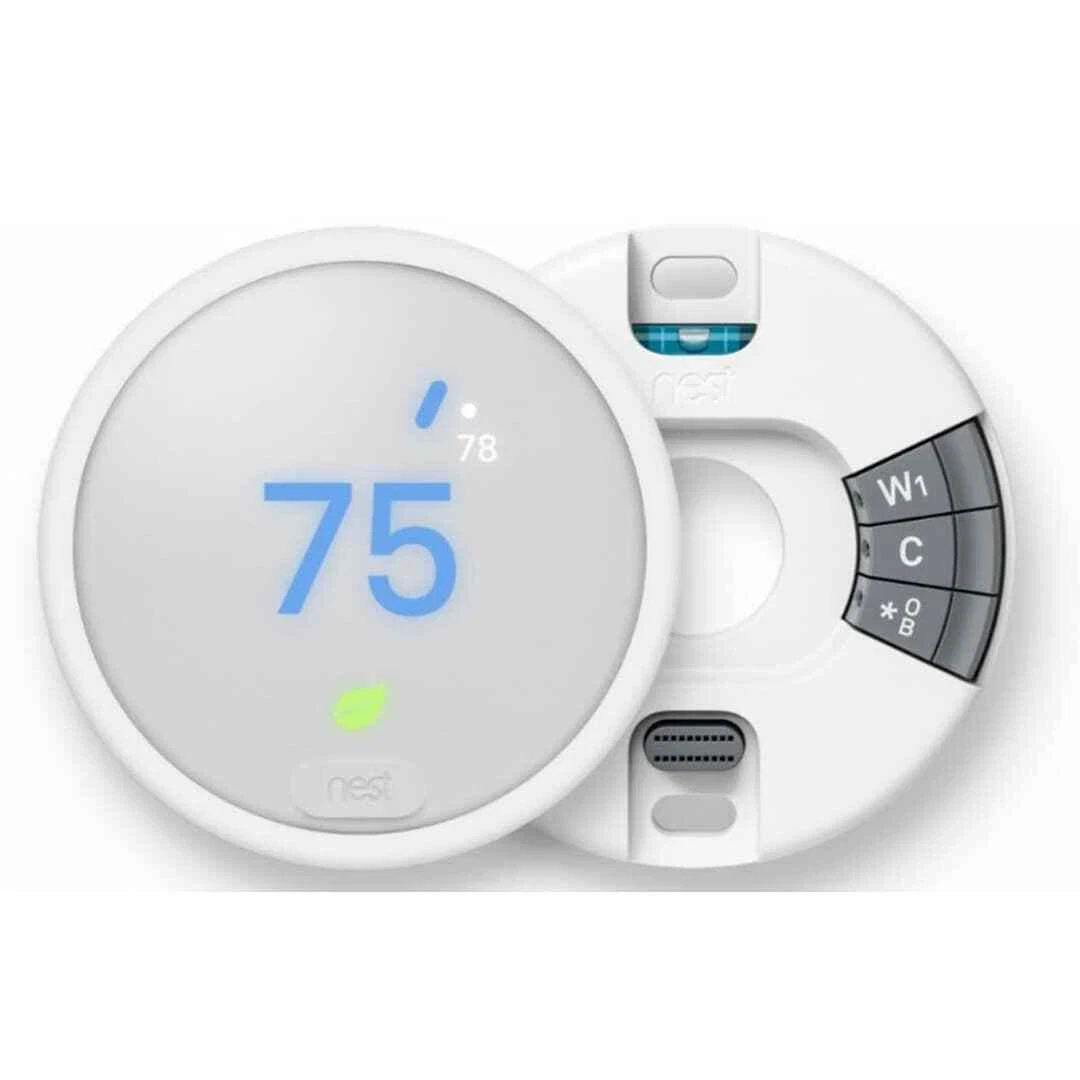 FULL KIT: Google Nest - Thermostat E - T4000ES - White w/Base Learning Smart Z