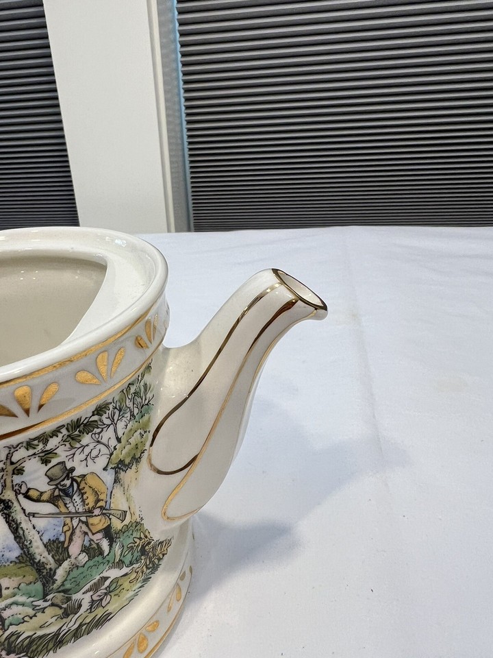 Sadler Teapot Sporting Scene Of The 18th Century Shooting 4X7.25 England Nice eBay