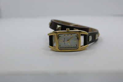 Ladies Anne Klein White Dial Brown Leather Studded Wrap  display picture 1