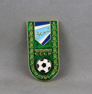 Vintage Soviet Soccer Pin - Zenit Leningrad Top League Champions - Stamped Pin