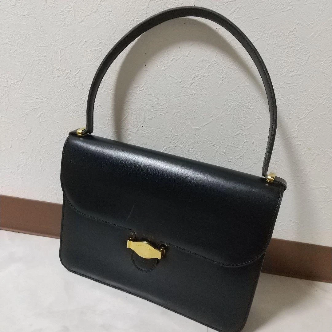Sac à main Christian Dior fourre tout logo cuir noir authentique